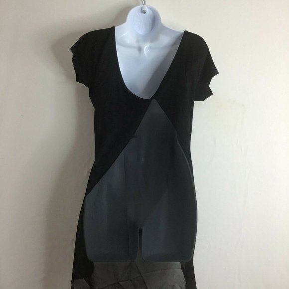 Milan Kiss Women's Black Short Sleeve Transparent Back Mini Dress Size S - Picture 5 of 10